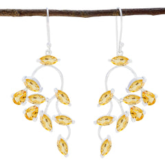 Elena Yellow Edgy multiple Dangle Earring Citrine Yellow Dangle