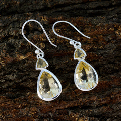 Andrea Yellow Slim Toi et Moi Dangle Earring