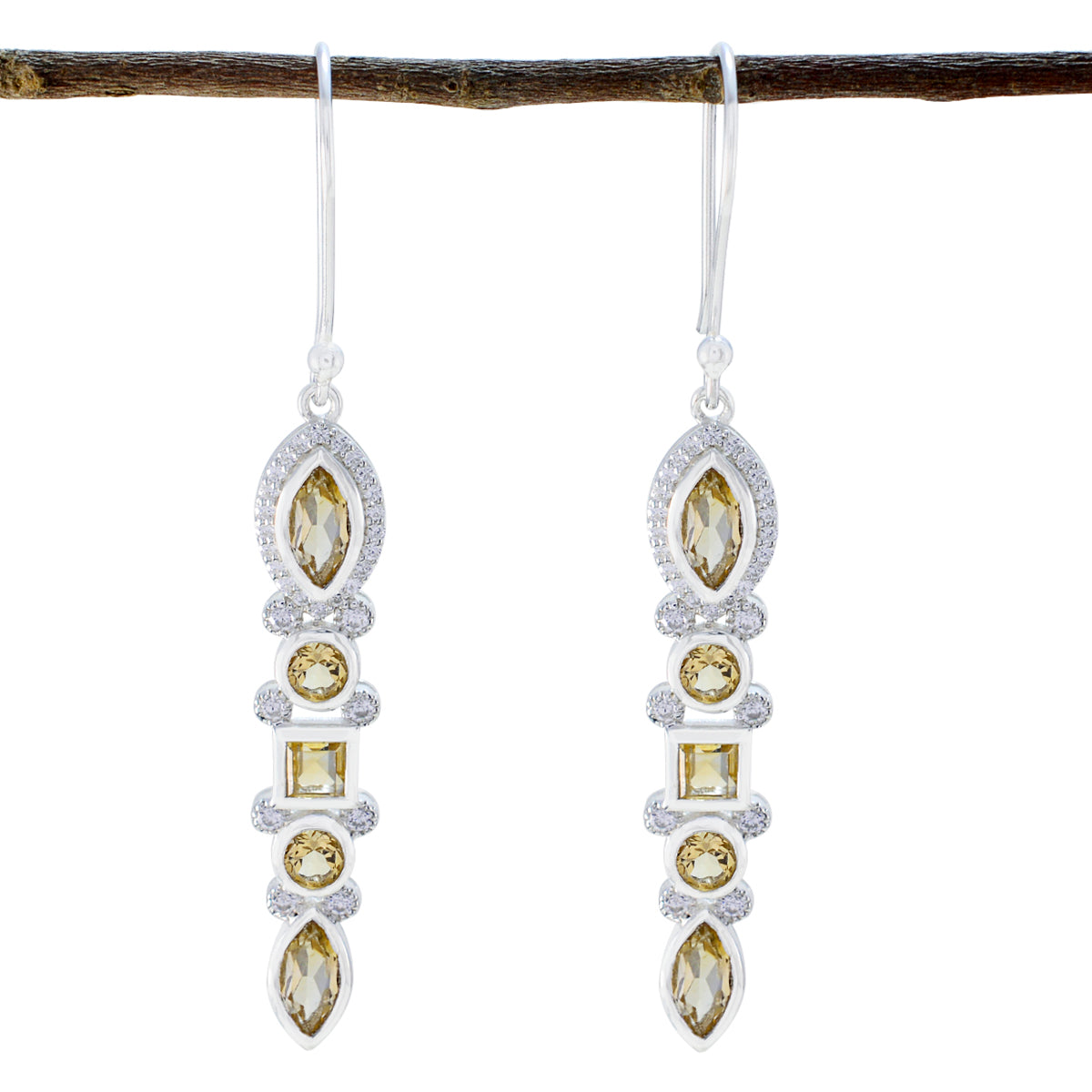 Aiko Yellow Classic multiple Dangle Earring Citrine Yellow Dangle