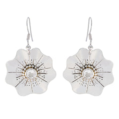 Agnes White Essential Solitaire Dangle Earring Crystal Quartz White Dangle