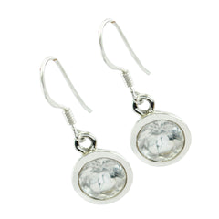 Hye jin White Delicate Solitaire Dangle Earring