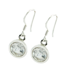 Hye jin White Delicate Solitaire Dangle Earring