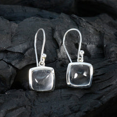 Jia White Slim Solitaire Dangle Earring