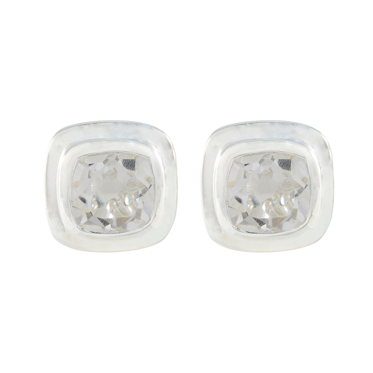 Li Lee White Dainty Solitaire Stud Earring Crystal Quartz White Stud