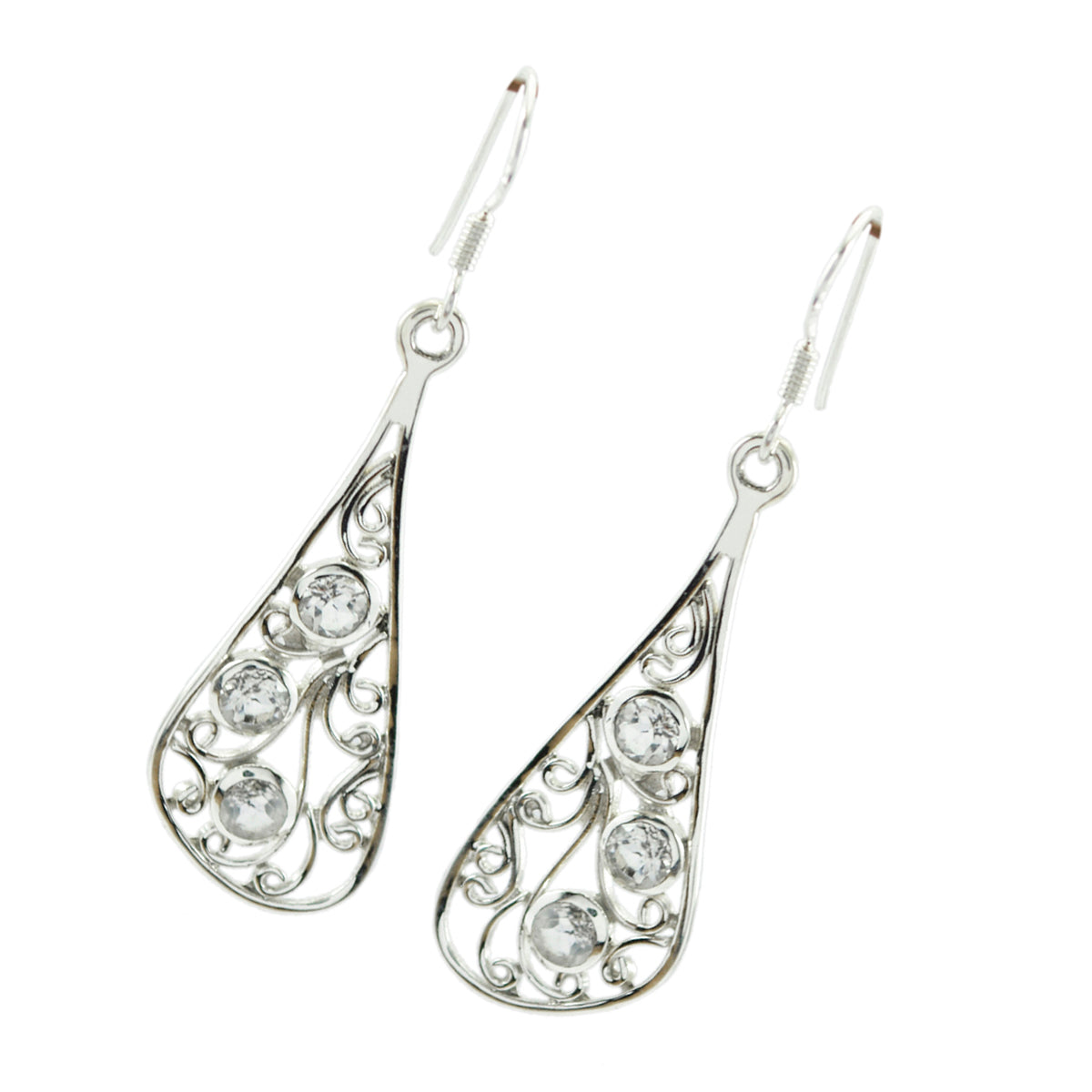 Rebeca White Whisper thin multiple Dangle Earring