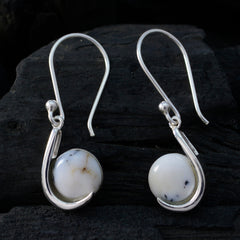 Mei White Featherlight Solitaire Dangle Earring