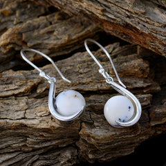Mei White Featherlight Solitaire Dangle Earring