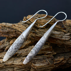 Haruka White Edgy Solitaire Dangle Earring
