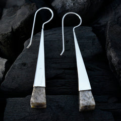 Aiko White Classic Solitaire Dangle Earring