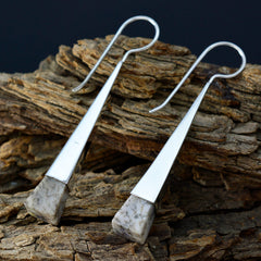 Aiko White Classic Solitaire Dangle Earring