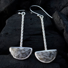 Min seo White Classic Solitaire Dangle Earring
