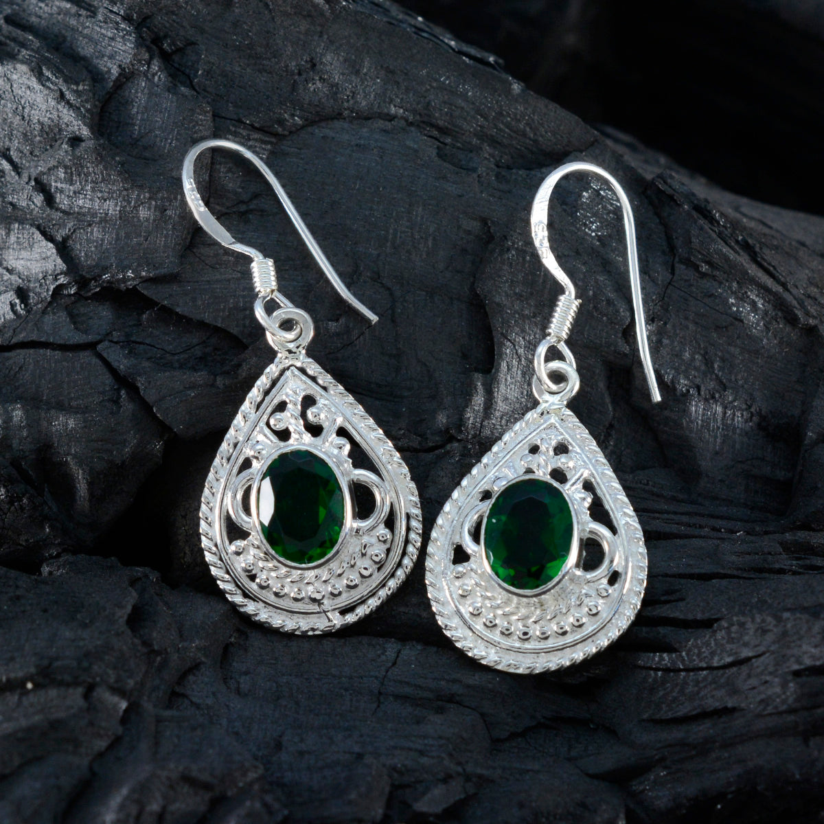 Naomi Green Dainty Solitaire Dangle Earring