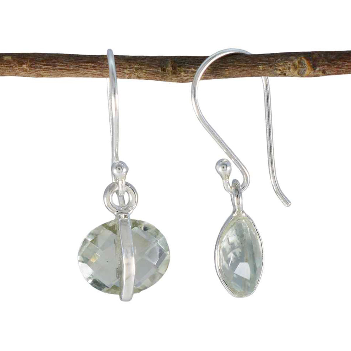 Lily Green Dainty Solitaire Dangle Earring Green Amethyst Green Dangle