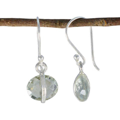 Lily Green Dainty Solitaire Dangle Earring Green Amethyst Green Dangle