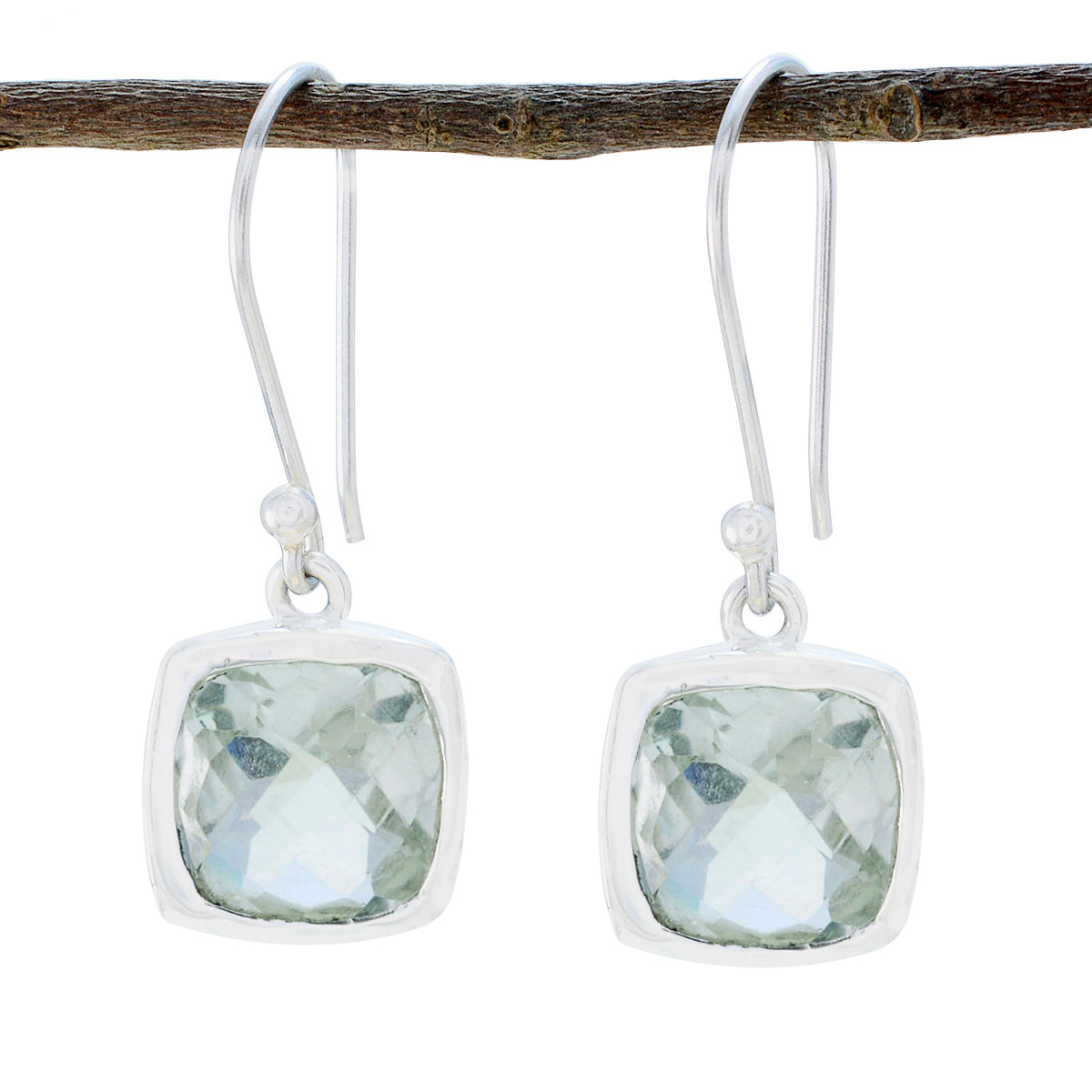 Wen Green Dainty Solitaire Dangle Earring Green Amethyst Green Dangle