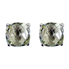 Xiu Green Dainty Solitaire Stud Earring Green Amethyst Green Stud