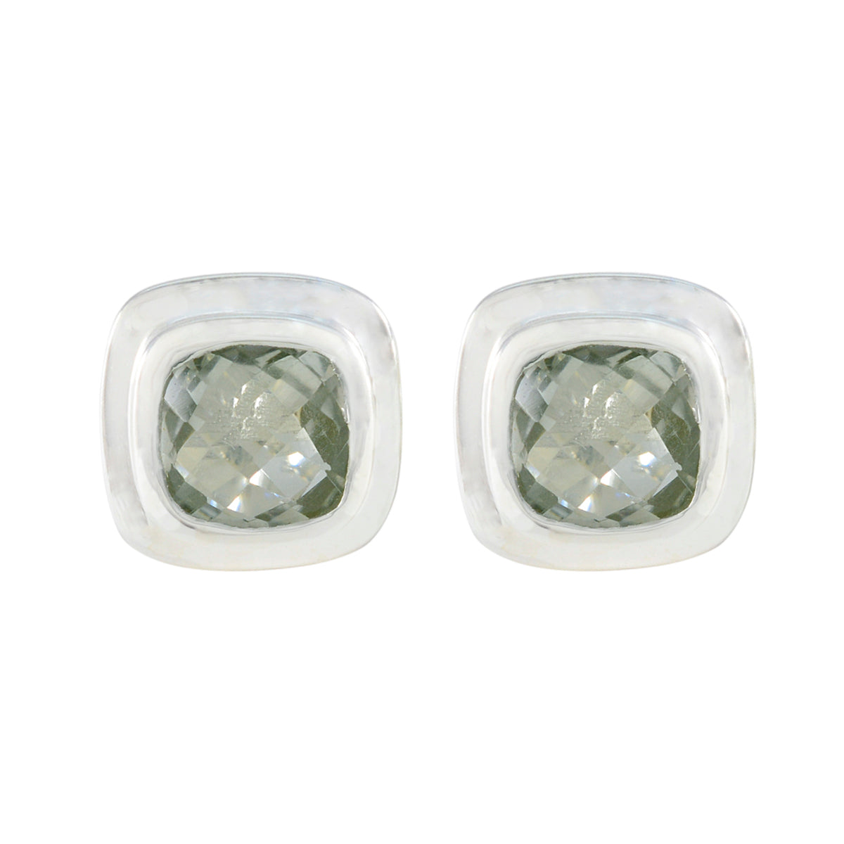 Victoria Green Whisper thin Solitaire Stud Earring Green Amethyst Green Stud