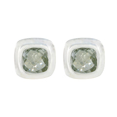 Victoria Green Whisper thin Solitaire Stud Earring Green Amethyst Green Stud