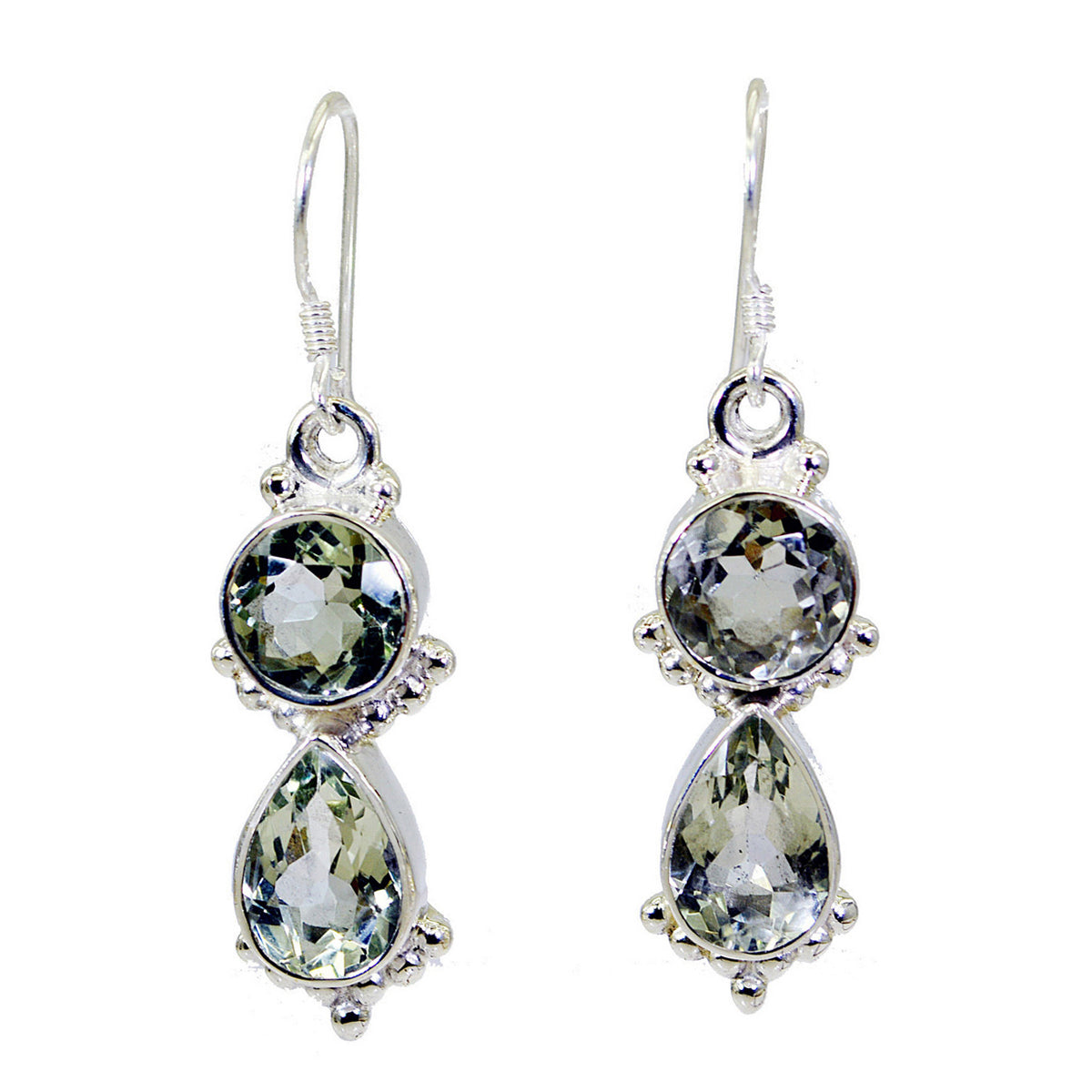 Yuki Green Tiny multiple Dangle Earring Green Amethyst Green Dangle