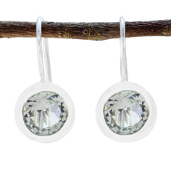 Andrea Green Delicate Solitaire Dangle Earring Green Amethyst Green Dangle