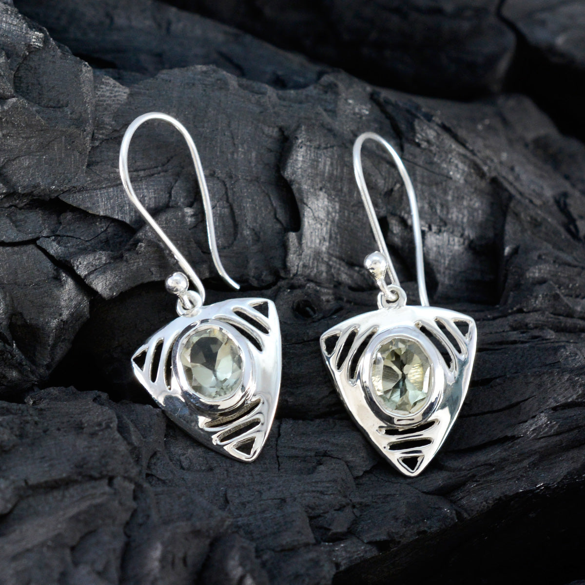 Camila Green Tiny Solitaire Dangle Earring
