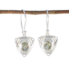 Camila Green Tiny Solitaire Dangle Earring Green Amethyst Green Dangle
