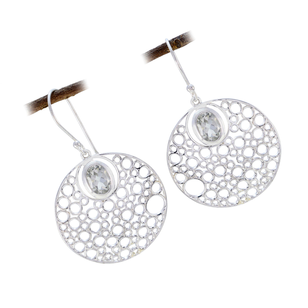 Carolina Green Edgy Solitaire Dangle Earring