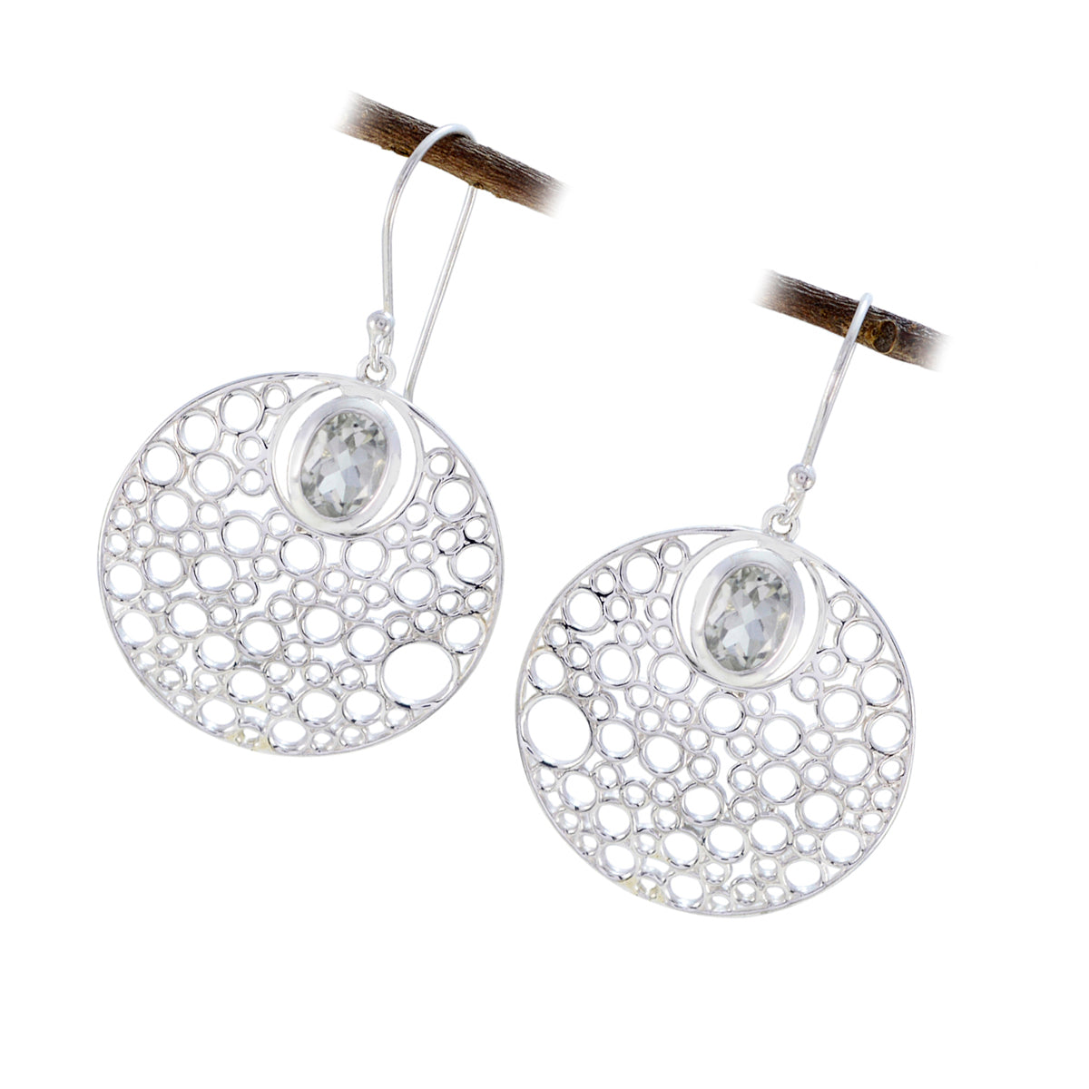 Carolina Green Edgy Solitaire Dangle Earring