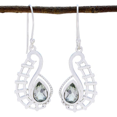 Cecilia Green Featherlight Solitaire Dangle Earring Green Amethyst Green Dangle