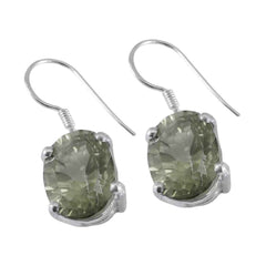Haruka Green Slim Solitaire Dangle Earring