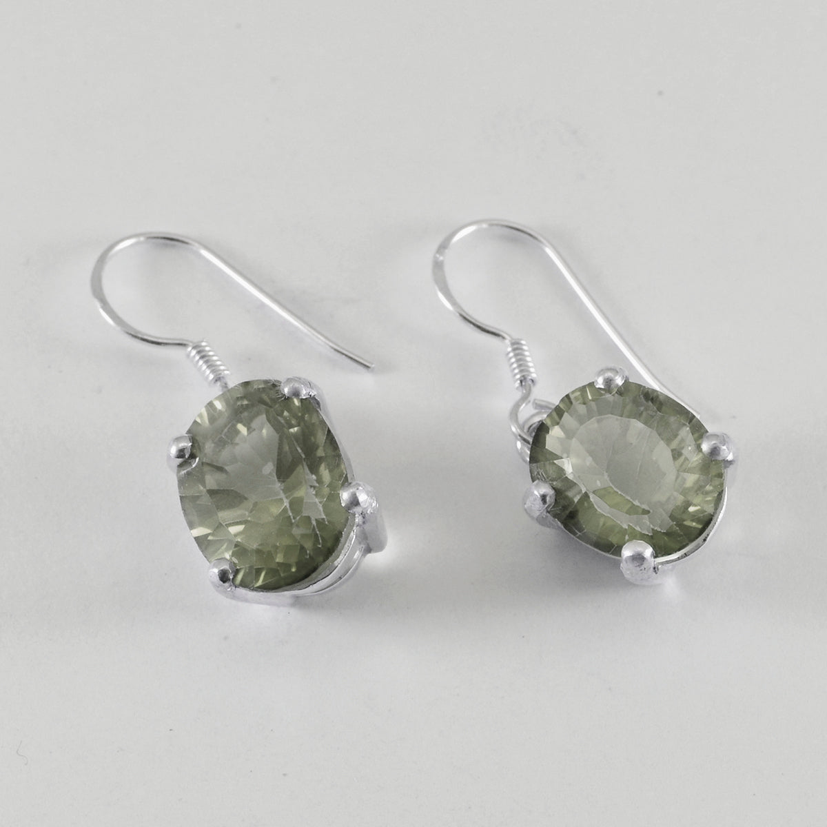 Haruka Green Slim Solitaire Dangle Earring