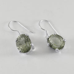 Haruka Green Slim Solitaire Dangle Earring