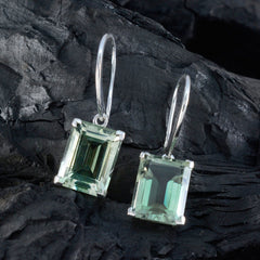 Li Lee Green Edgy Solitaire Dangle Earring