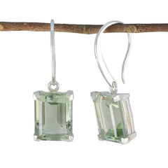 Li Lee Green Edgy Solitaire Dangle Earring Green Amethyst Green Dangle