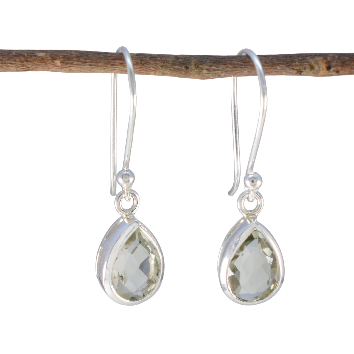 Ayaka Green Dainty Solitaire Dangle Earring Green Amethyst Green Dangle