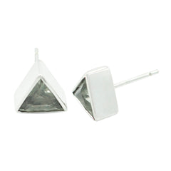 Joaquina Green Elegant Solitaire Stud Earring Green Amethyst Green Stud