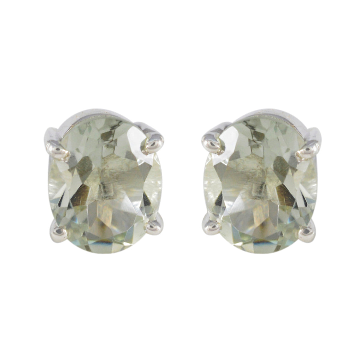 Julia Green Delicate Solitaire Stud Earring Green Amethyst Green Stud