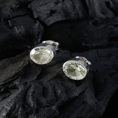 Aurora Green Delicate Solitaire Stud Earring