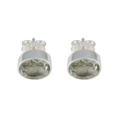 Aurora Green Delicate Solitaire Stud Earring Green Amethyst Green Stud