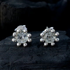 Florencia Purple Elegant Solitaire Stud Earring