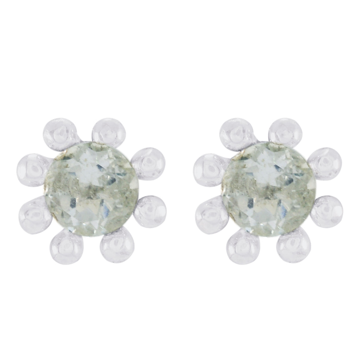 Florencia Purple Elegant Solitaire Stud Earring Amethyst Purple Stud
