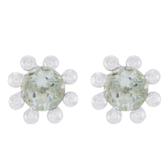 Florencia Purple Elegant Solitaire Stud Earring Amethyst Purple Stud