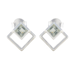 Alejandra Green Elegant Solitaire Stud Earring Green Amethyst Green Stud