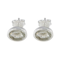Hye jin Green Delicate Solitaire Stud Earring Green Amethyst Green Stud
