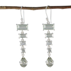 Olivia Green Edgy Penta Dangle Earring Green Amethyst Green Dangle