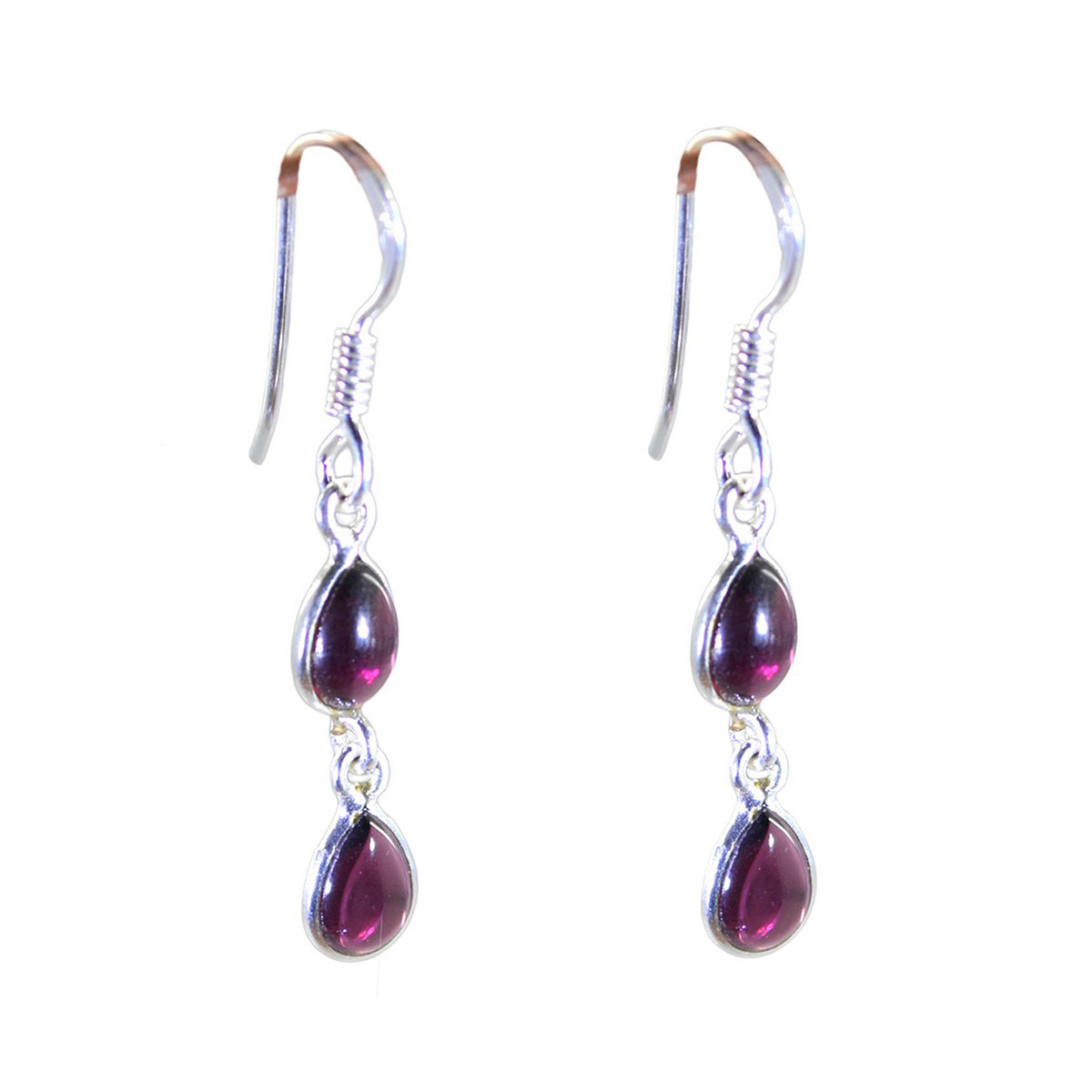 Luisa Red Minimalist multiple Dangle Earring Garnet Red Dangle