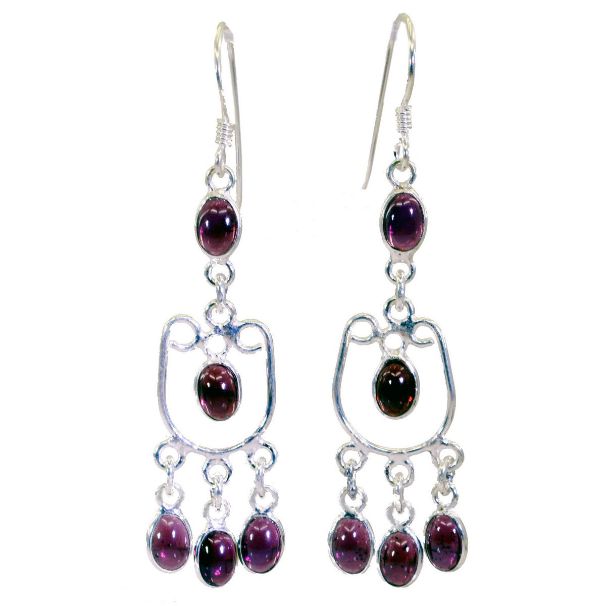 María Red Tiny multiple Dangle Earring Garnet Red Dangle