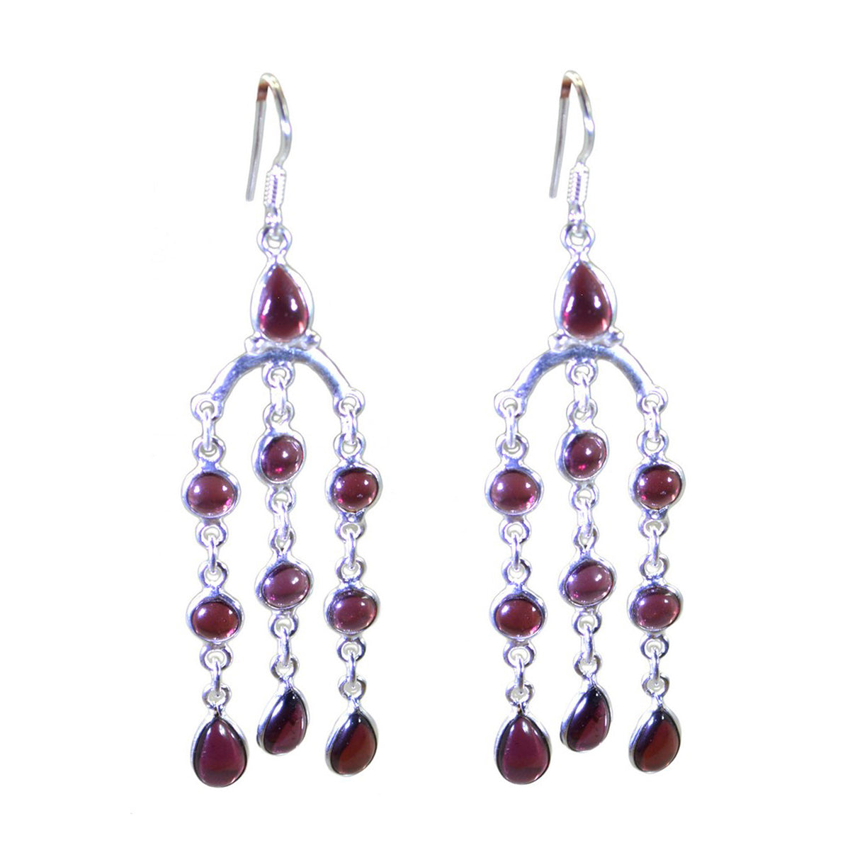 Mariana Red Dainty multiple Dangle Earring Garnet Red Dangle