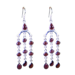 Mariana Red Dainty multiple Dangle Earring Garnet Red Dangle
