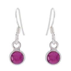 Milagros Red Minimalist multiple Dangle Earring Garnet Red Dangle
